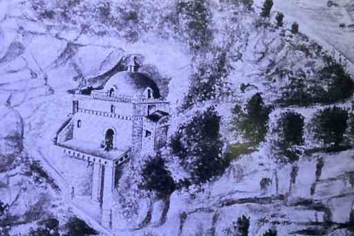 A drawing of how the 2nd phase of Las Lajas Sanctuary Colombia looked