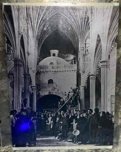 The interior of the last phase of construction when it was first built. The dome of the previous phase is visible inside.
