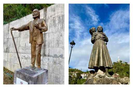 Statues of Manuel Rivera and María Mueses de Quiñónez and her daughter Rosa.
